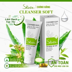 SỮA RỬA MẶT SKINZE CLEANSER SOFT CHO DA KHÔ THƯỜNG NHẠY CẢM TRÀ XANH TRÀM TRÀ KHỔ QUA B5 LÔ HỘI