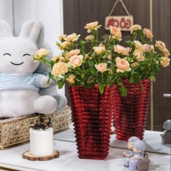 LỌ HOA THỦY TINH PHA LÊ HÌNH THÁP TRANG TRÍ PHÒNG KHÁCH SANG TRỌNG ,DECOR BÀN LÀM VIỆC CAO CẤP-PHƯƠNG THỦY MART