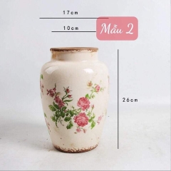 BÌNH GỐM SỨ HOA VĂN SANG TRỌNG ,CAO CẤP-