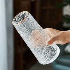 LỌ HOA THỦY TINH CỔ VIỀN VÀNG CTB571 - BECHIP