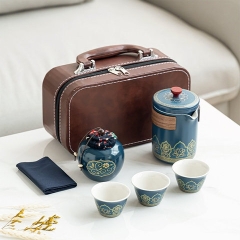 BỘ ẤM PHA TRÀ GỐM SỨ DU LỊCH TRÁNG MEN CAO CẤP