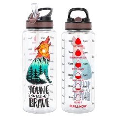 BÌNH ĐỰNG NƯỚC 1L CÓ ỐNG HÚT CÓ VẠCH CHIA NHẮC UỐNG NƯỚC - PG BAG