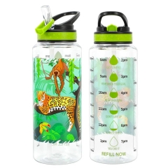 BÌNH ĐỰNG NƯỚC 1L CÓ ỐNG HÚT CÓ VẠCH CHIA NHẮC UỐNG NƯỚC - PG BAG