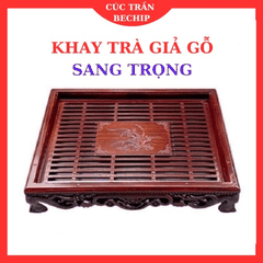 KHAY TRÀ MINH HẢI/ KHAY TRÀ GIẢ VÂN GỖ SANG TRỌNG CTB591 - BECHIP