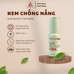 COMBO HẾT MỤN SÁNG DA - SERUM TRỊ MỤN, SỮA RỬA MẶT, KEM CHỐNG NẮNG - TOPMAN LAN ANH