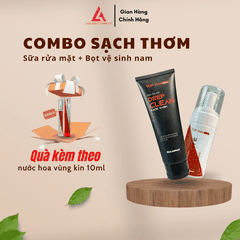 COMBO SẠCH THƠM, SỮA RỬA MẶT DEEP CLEAN 100ML + BỌT VỆ SINH NAM TOPMAN - MỸ PHẨM LAN ANH