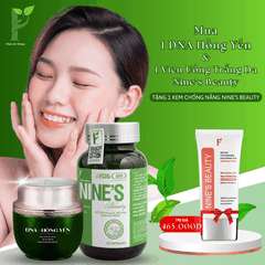 SET 1 HỘP KEM DƯỠNG DA DNA HỒNG YẾN - PHỤC HỒI, CẤP ẨM, TRẮNG HỒNG & MỊN MÀNG + 1 HỘP VIÊN UỐNG TRẮNG DA NINE’S BEAUTY - PHAN AN GREEN