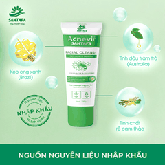 SỮA RỬA MẶT ACNEVIR SANTAFA CHIẾT XUẤT KEO ONG XANH THIÊN NHIÊN, AN TOÀN, DÀNH CHO MỌI LOẠI DA 100GR - SANTAFA