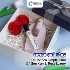 COMBO QUÀ TẶNG] 1 SON KEM LÌ ROSY LUXURY + 1 NƯỚC HOA SIMPLE 10ML - ROSY