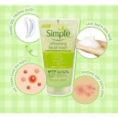 SỮA RỬA MẶT SIMPLE 150ML LÀNH TÍNH DỊU NHẸ CHO DA NHẠY CẢM/DA DẦU MỤN - GDN