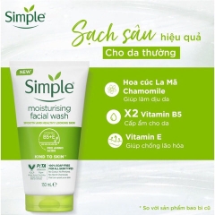 SỮA RỬA MẶT SIMPLE 150ML LÀNH TÍNH DỊU NHẸ CHO DA NHẠY CẢM/DA DẦU MỤN - GDN