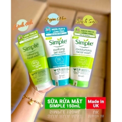 SỮA RỬA MẶT SIMPLE 150ML LÀNH TÍNH DỊU NHẸ CHO DA NHẠY CẢM/DA DẦU MỤN - GDN