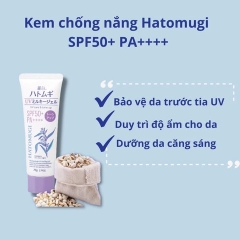 KEM CHỐNG NẮNG HATOMUGI DƯỠNG ẨM, LÀM SÁNG DA, NÂNG TÔNG 70/80G CTB16