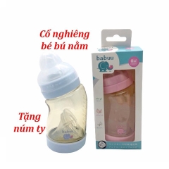 BÌNH SỮA CỔ NGHIÊNG BABUU 260ML TẶNG 1 NÚM TI 00658 - LADY'S PASSION