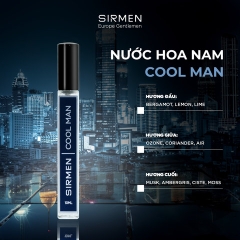 NƯỚC HOA NAM SIRMEN COOL MAN EAU DE PARFUM CHÂU ÂU EUROPE GENTLEMEN CAO CẤP CHAI 10ML THƠM THANH MÁT, TRẺ TRUNG, NĂNG ĐỘNG