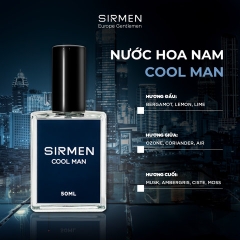 NƯỚC HOA NAM SIRMEN COOL MAN EAU DE PARFUM CHÂU ÂU EUROPE GENTLEMEN CAO CẤP CHAI 50ML THƠM THANH MÁT, TRẺ TRUNG, NĂNG ĐỘNG