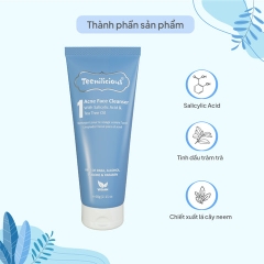 SỮA RỬA MẶT GIẢM MỤN ĐẦU ĐEN, ĐẦU TRẮNG DÀNH CHO DA NHẠY CẢM ACNE FACE CLEANSER- TEENILICIOUS TUÝP 60G