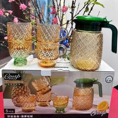 BỘ BÌNH KÈM 4 CỐC DỨA THỦY TINH CAO CẤP - SU