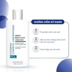 SỮA RỬA MẶT DÀNH CHO DA DẦU MỤN, KIỂM SOÁT DẦU NHỜN FCL ALPHA BETA ACNE CLEANSER - FIXDERMA TUÝP 200ML