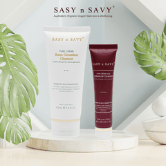 SỮA RỬA MẶT DỊU NHẸ SẠCH SÂU THUẦN CHAY HỮU CƠ PURE CREME ROSE GERANIUM CLEANER - SASY N SAVY