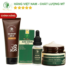 BỘ ĐÁNH BAY MỤN CỨNG ĐẦU CHUYÊN SÂU WONMOM (1 SỮA RỬA MẶT + 1 SERUM MỤN + 1 KEM CẤP ẨM)