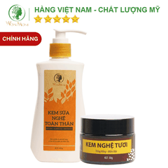 COMBO DƯỠNG TRẮNG DA TOÀN DIỆN CHO MẸ SAU SINH WONMON (KEM SỮA NGHỆ TOÀN THÂN + KEM NGHỆ TƯƠI)