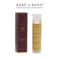 SỮA DƯỠNG THỂ THUẦN CHAY HỮU CƠ GOLDEN SILK SHIMMER LOTION 180ML - SASY N SAVY