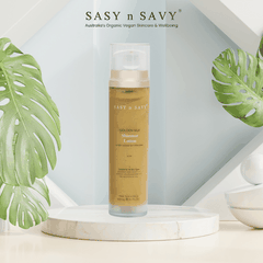 SỮA DƯỠNG THỂ THUẦN CHAY HỮU CƠ GOLDEN SILK SHIMMER LOTION 180ML - SASY N SAVY