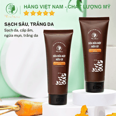 BỘ DƯỠNG DA MẶT ORGANIC, LÀM SẠCH DA, NGĂN NGỪA MỤN, TRẮNG SÁNG DA MẶT WONMOM (1 SỮA RỬA MẶT + 1 SERUM VITAMIN C)