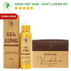 COMBO HỒI XUÂN CHO MẸ WONMON (GEL GỪNG GIẢM EO + THẢO MỘC XÔNG VÙNG KÍN)