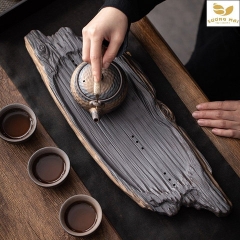 KHAY TRÀ GỐM CỔ MẠ VÀNG SƯƠNG MAI