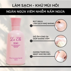 DUNG DỊCH VỆ SINH PHỤ NỮ LA ELLE 3IN1 HƯƠNG THƠM DỊU NHẸ DÒNG CAO CẤP 350G CHIẾT XUẤT TỰ NHIÊN BẰNG CÔNG NGHỆ EU-NANO HỖ TRỢ LÀM SẠCH, DƯỠNG ẨM, KHỬ MÙI, CÂN BẰNG PH