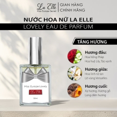 1 CHAI - 50ML] NƯỚC HOA NỮ LA ELLE LOVELY EAU DE PARFUM HƯƠNG THƠM ĐÁNG YÊU, NHẸ NHÀNG, TINH TẾ