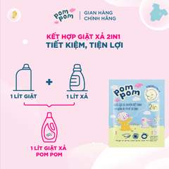 COMBO 2 DÂY] GEL GIẶT XẢ NEWBORN DÀNH CHO BÉ SƠ SINH (0 - 12 THÁNG) 24 GÓI 20ML - POM POM