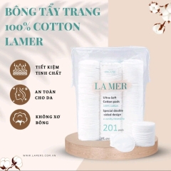 BÔNG TẨY TRANG LA MER 201 MIẾNG 100% COTTON TỰ NHIÊN ,SIÊU MỀM MỊN - LA MER