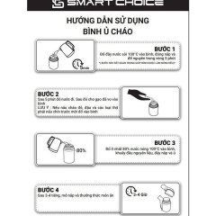 BÌNH Ủ CHÁO GIỮ NHIỆT INOX 304 1050ML TẶNG KÈM MUỖNG SMARTCHOICE SCG-PK016-SMARTCHOICE