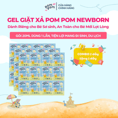 COMBO 2 DÂY] GEL GIẶT XẢ NEWBORN DÀNH CHO BÉ SƠ SINH (0 - 12 THÁNG) 24 GÓI 20ML - POM POM