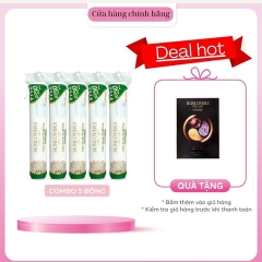 [ TẶNG 1 MIẾNG MẶT NẠ ] COMBO 5 GÓI BÔNG TẨY TRANG 100% BOCOTON 120+30 MIẾNG - SKINLOVERS