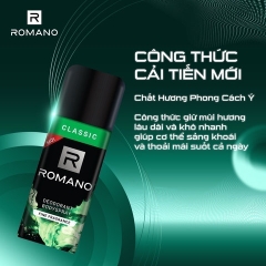 XỊT KHỬ MÙI ROMANO CLASSIC 150ML