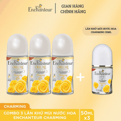 COMBO 3 LĂN KHỬ MÙI CHARMING 50ML/ CHAI + TẶNG LĂN CHARMING 25ML