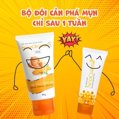 COMBO DƯỠNG DA NGỪA MỤN MỜ THÂM: SỮA RỬA MẶT, GEL CHẤM MỤN NANO NGHỆ CURCUMIN NEOSKIN AN TOÀN, LÀNH TÍNH