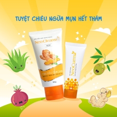 COMBO DƯỠNG DA NGỪA MỤN MỜ THÂM: SỮA RỬA MẶT, GEL CHẤM MỤN NANO NGHỆ CURCUMIN NEOSKIN AN TOÀN, LÀNH TÍNH