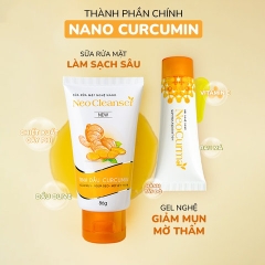 COMBO DƯỠNG DA NGỪA MỤN MỜ THÂM: SỮA RỬA MẶT, GEL CHẤM MỤN NANO NGHỆ CURCUMIN NEOSKIN AN TOÀN, LÀNH TÍNH