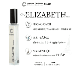 NƯỚC HOA NỮ MINI SIMPLE ELIZABETH 10ML PHONG CÁCH XỊT - CHAVA
