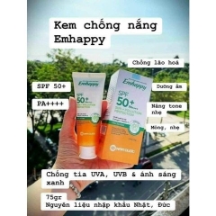 KEM CHỐNG NẮNG EMHAPPY 4 IN 1: CHỐNG NẮNG – DƯỠNG ẨM – CHỐNG LÃO HÓA – NÂNG TONE NHẸ NHÀNG - SU