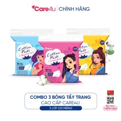 BÔNG TẨY TRANG CAO CẤP 3 LỚP 233 MIẾNG_CARE4165_ CARE4U