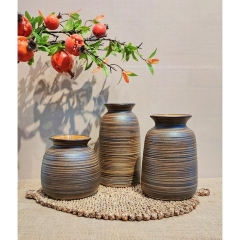 BÌNH GỐM CẮM HOA BÁT TRÀNG MIỆNG LOE MEN
