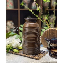 BÌNH GỐM CẮM HOA BÁT TRÀNG MIỆNG LOE MEN