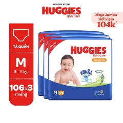 COMBO 3 GÓI TÃ QUẦN HUGGIES SKINCARE MEGA