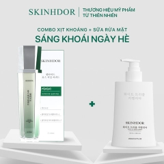 [COMBO 2SP] COMBO SỬA RỬA MẶT & XỊT KHOÁNG SKINHDOR CHIẾT XUẤT THIÊN NHIÊN LÀM SẠCH DA, DƯỠNG ẨM, LÀM TRẮNG SÁNG DA